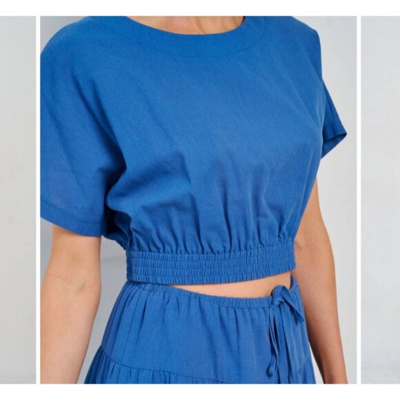 💙Midi Skirt & Crop Top Set - Picture 2 of 5